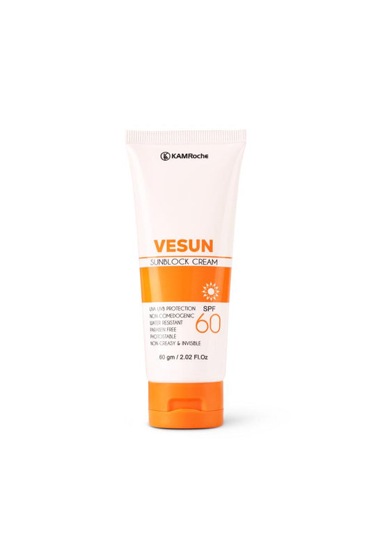 Vesun Sunblock Cream SPF 60 – UVA/UVB High Protection, Non-Greasy Formula